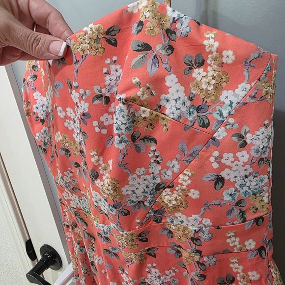 J.Crew Liberty Fabric Pink Floral Mermaid Hem Dress Size 6 NWT 100% Cotton - Picture 5 of 9